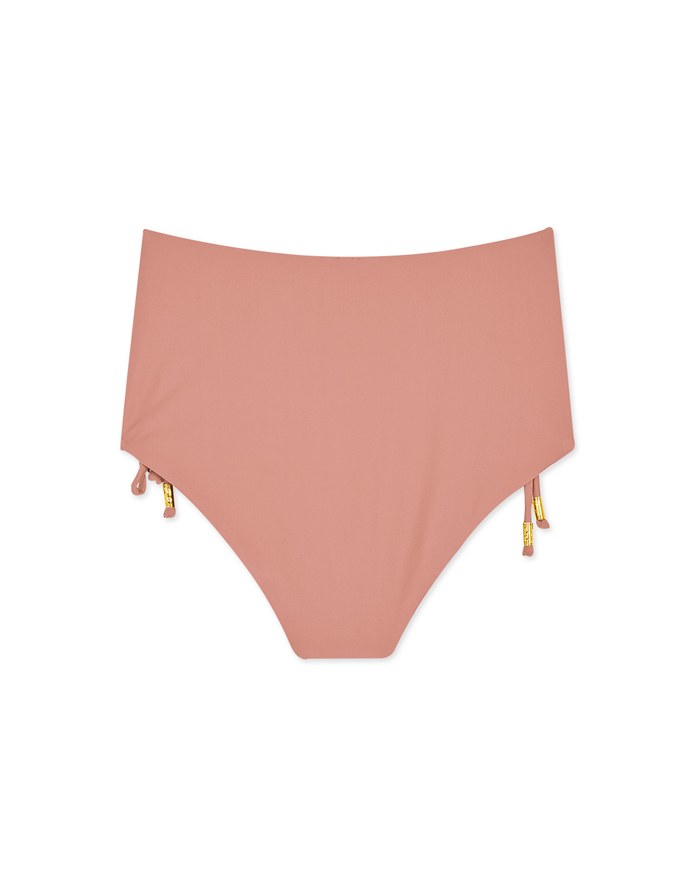 高腰側綁收腹泳褲