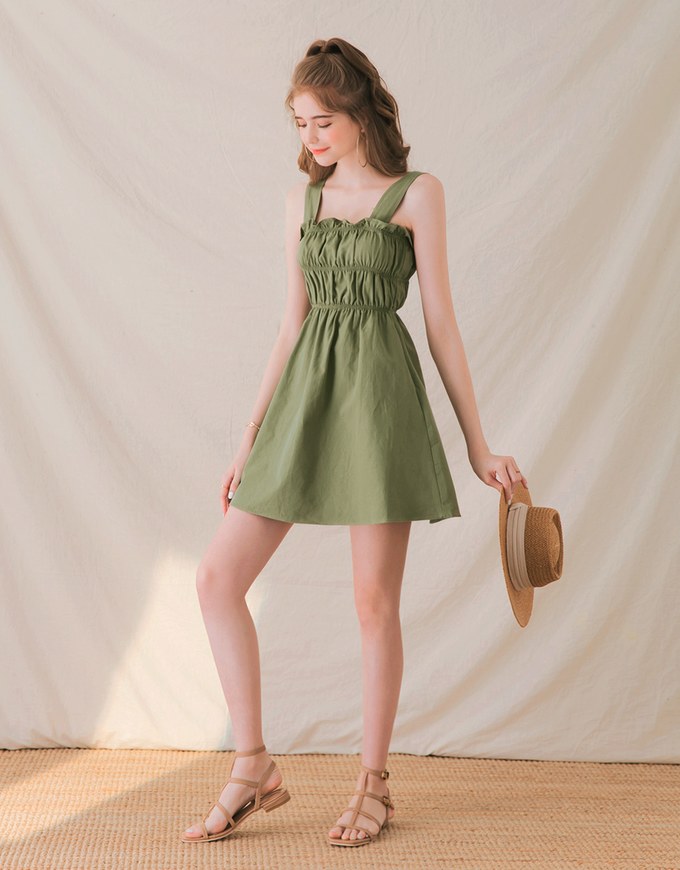 Sweetie Ruffle Thick Strap Dress