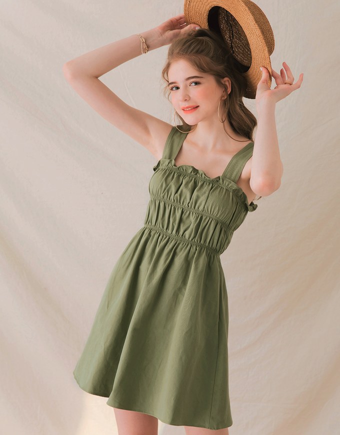 Sweetie Ruffle Thick Strap Dress