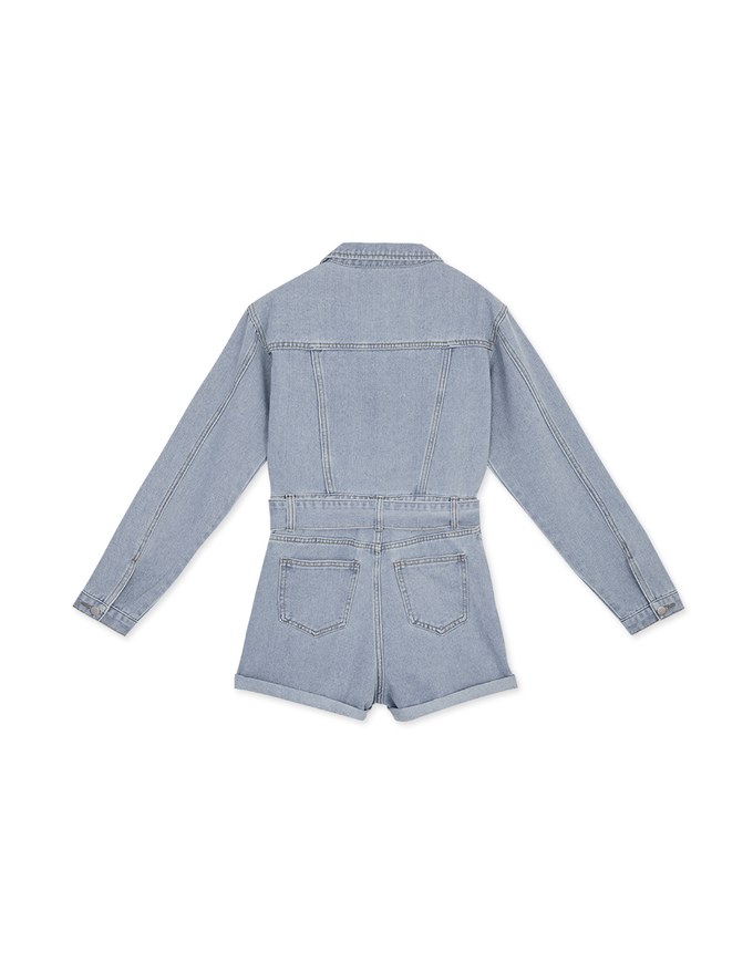 Industrial Style Denim Belted Playsuit