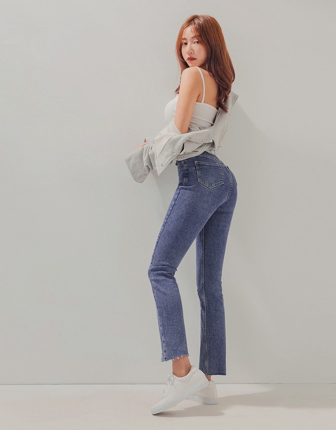 Regular 身長- No Filter Shape-Up Slimming Straight-Leg Denim