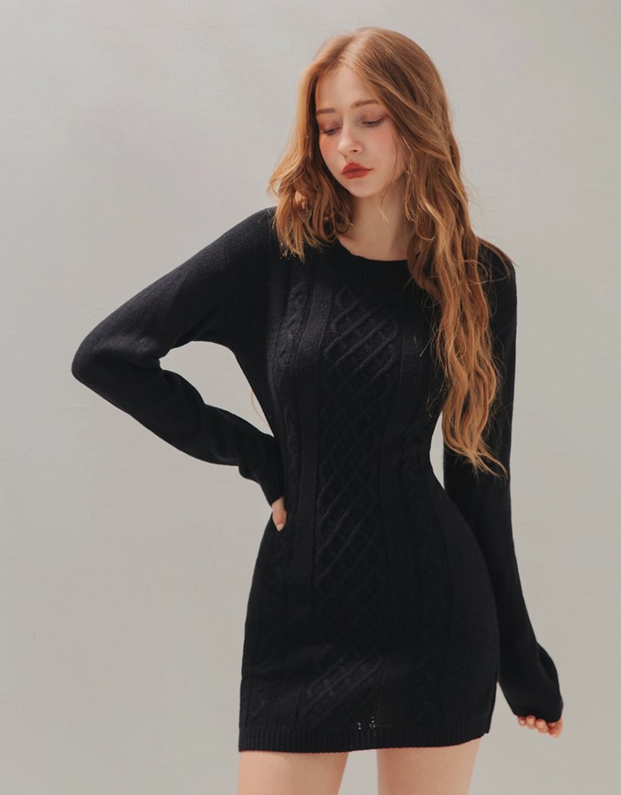Chic Back-Hollow Twist Bodycon Dress