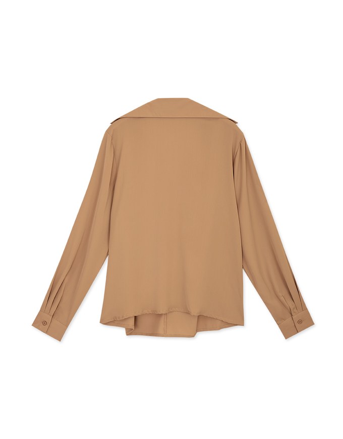 Minimalist Knot Notch Neck Blouse