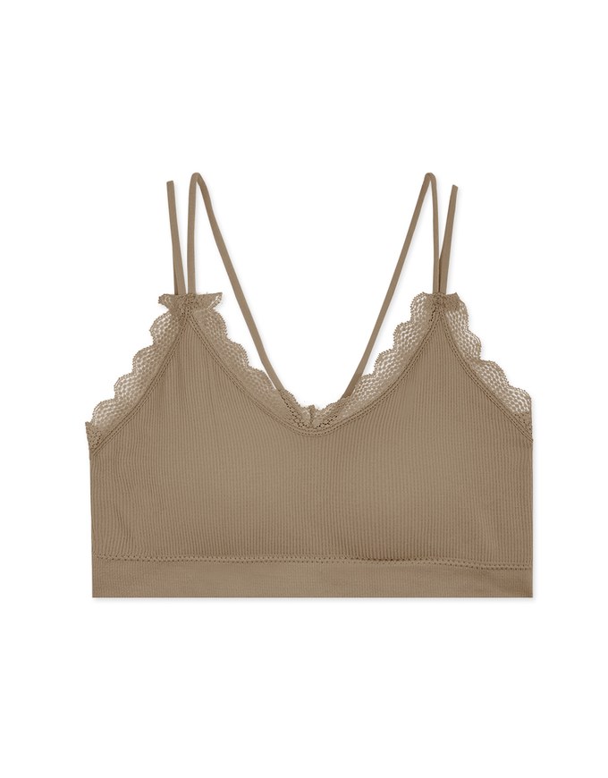 Lace Trimmed Double Crossback Bralette (With Padding)
