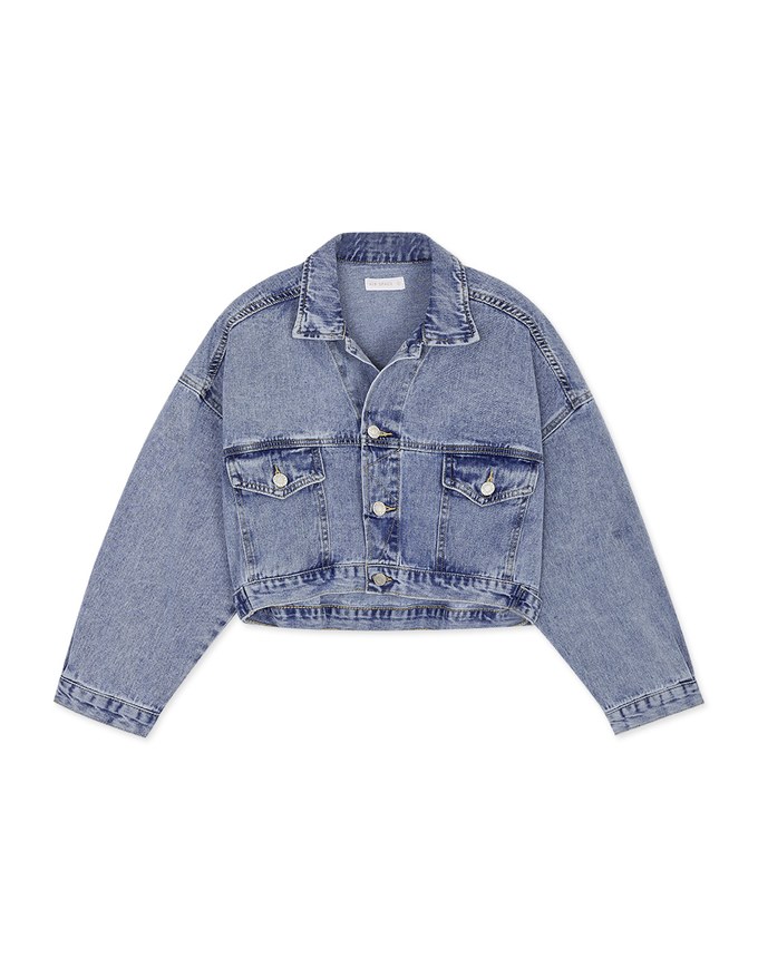 Chic Washed Crop Denim Jacket - AIR SPACE