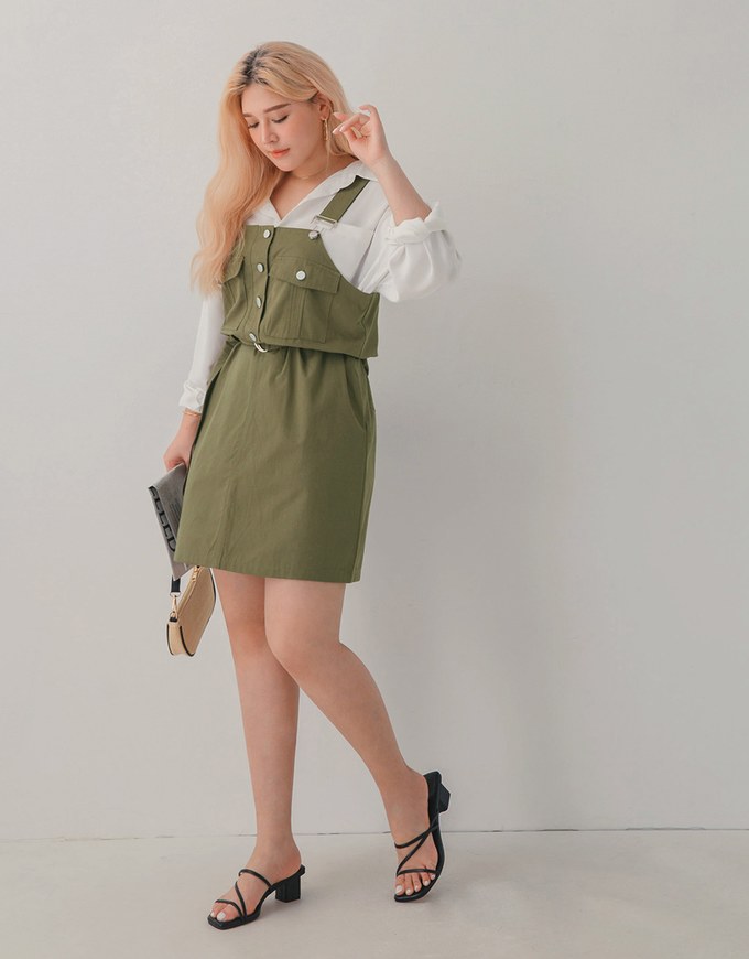 Witty Pinafore Dress (With Belt)
