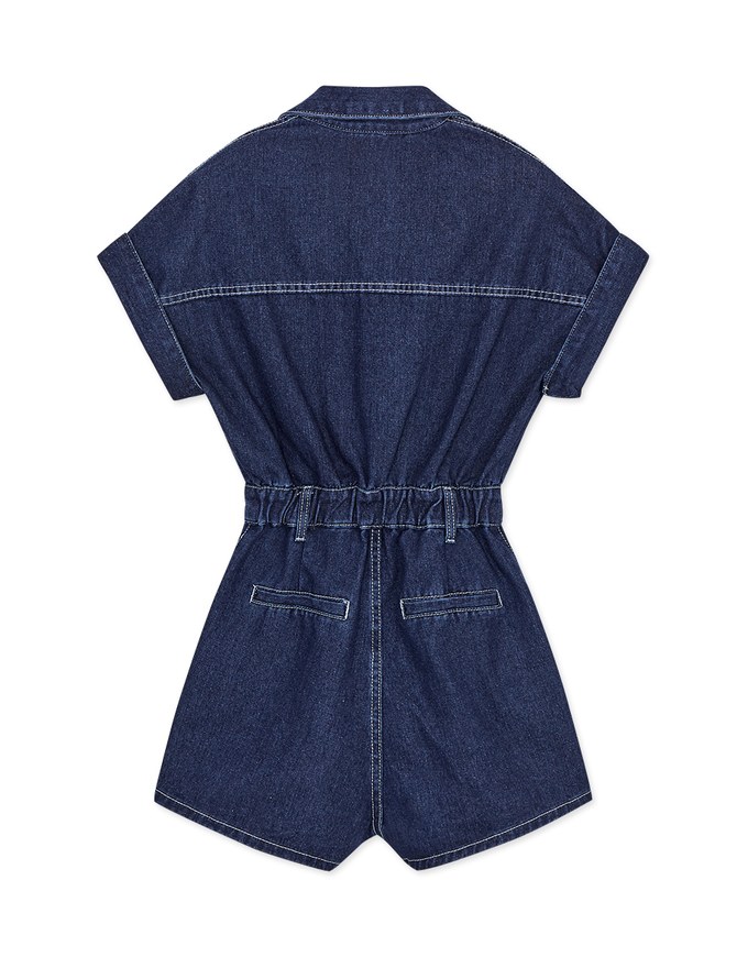 Cargo-Inspired Denim Playsuit