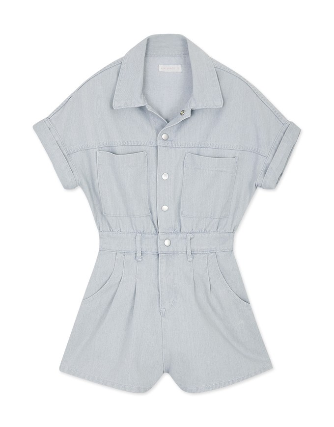 Cargo-Inspired Denim Playsuit