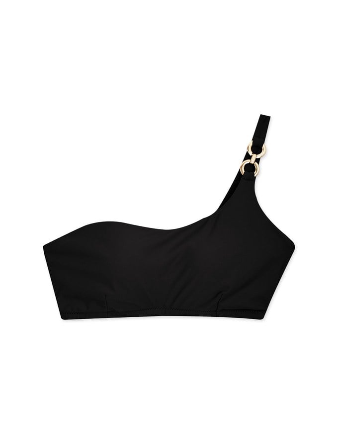 Metal Rings One-Shoulder Bikini Top