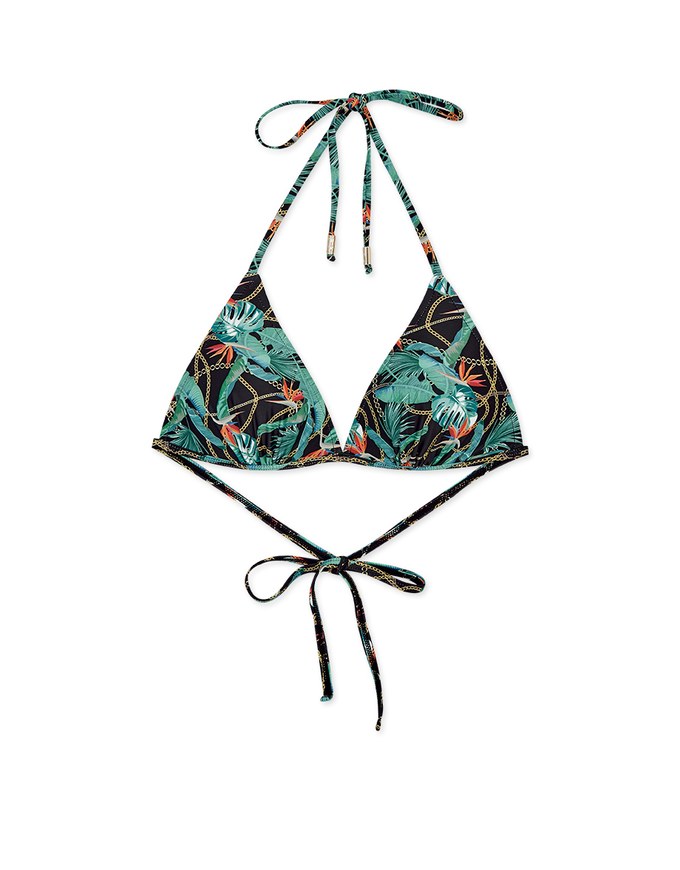 Printed Single Tie Strap Bikini Top (Lightly Padded)