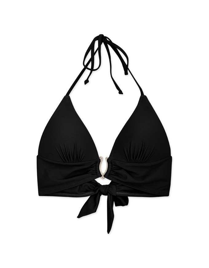 Halter Criss Ring Push Up Bikini Top (Thick Padded)