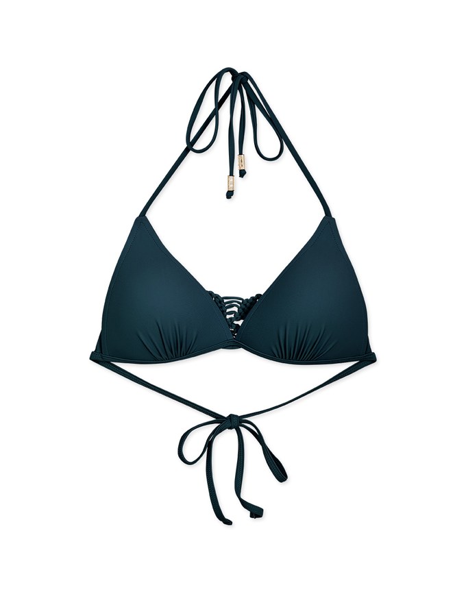 Braided Back Single Tie Strap Bikini Top (Thick Padded)