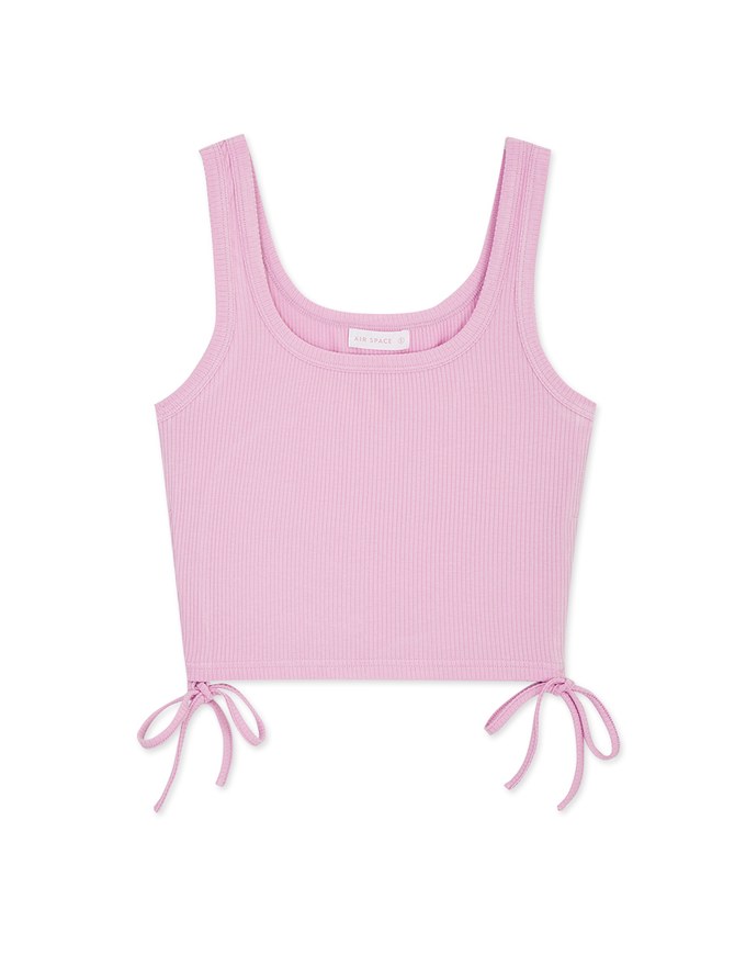 Drawstring-Side Crop Tank Top