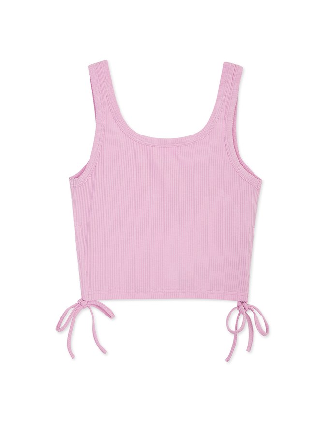 Drawstring-Side Crop Tank Top