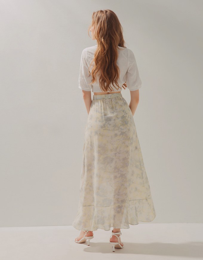 Tie-Dye Ruffled Mullet Skirt