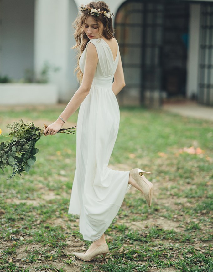 Classy Grecian Maxi Dress (With Sewn-In Paddings)
