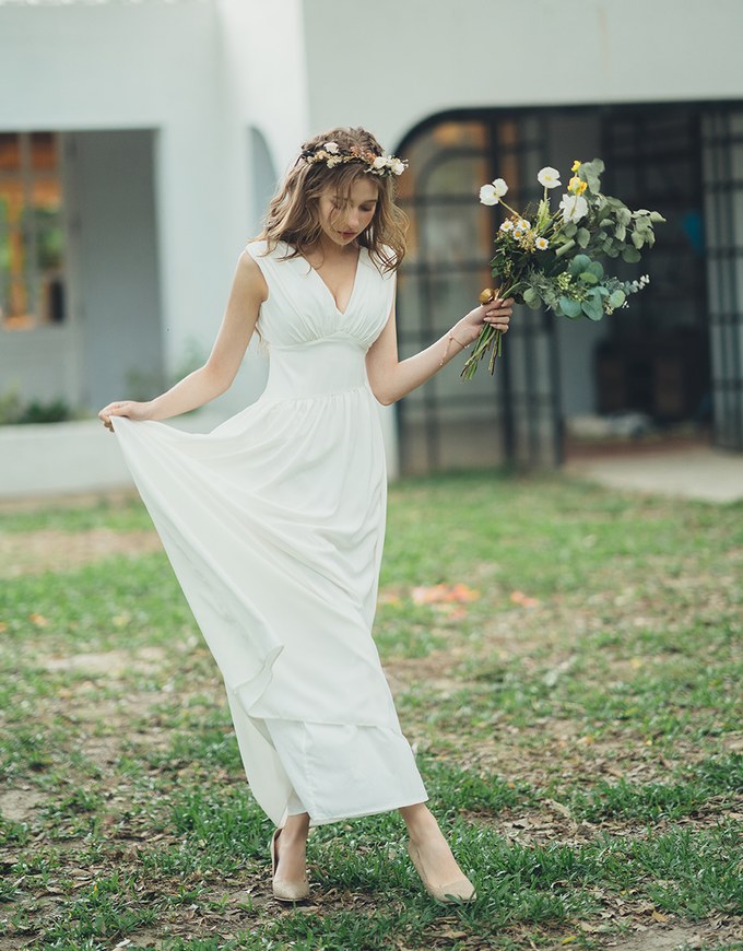 Classy Grecian Maxi Dress (With Sewn-In Paddings)