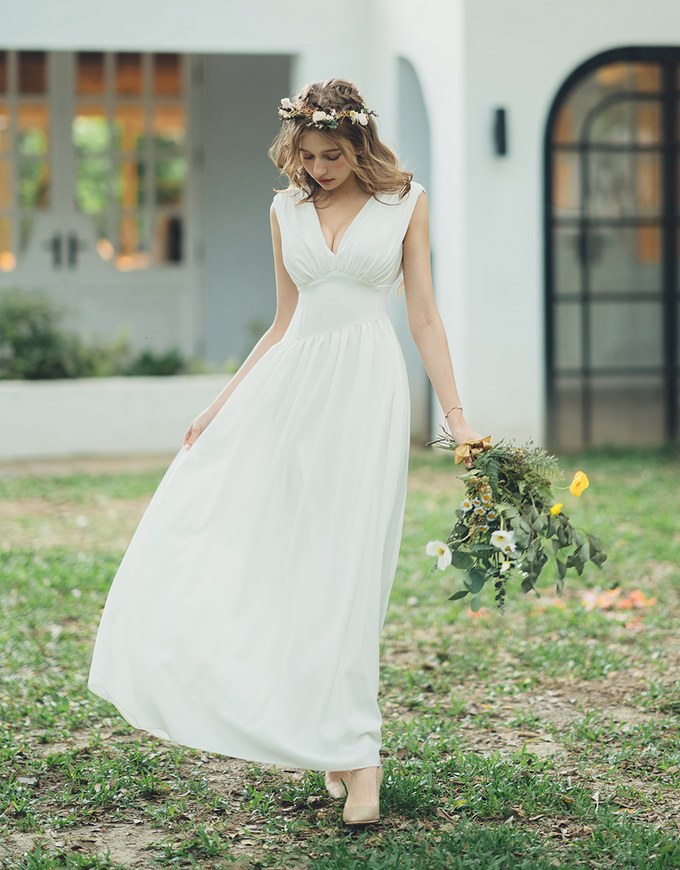 Classy Grecian Maxi Dress (With Sewn-In Paddings)