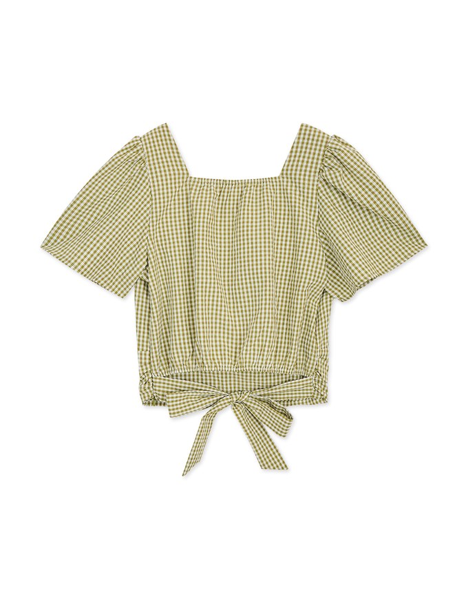 Gingham Tie-Back Crop Top