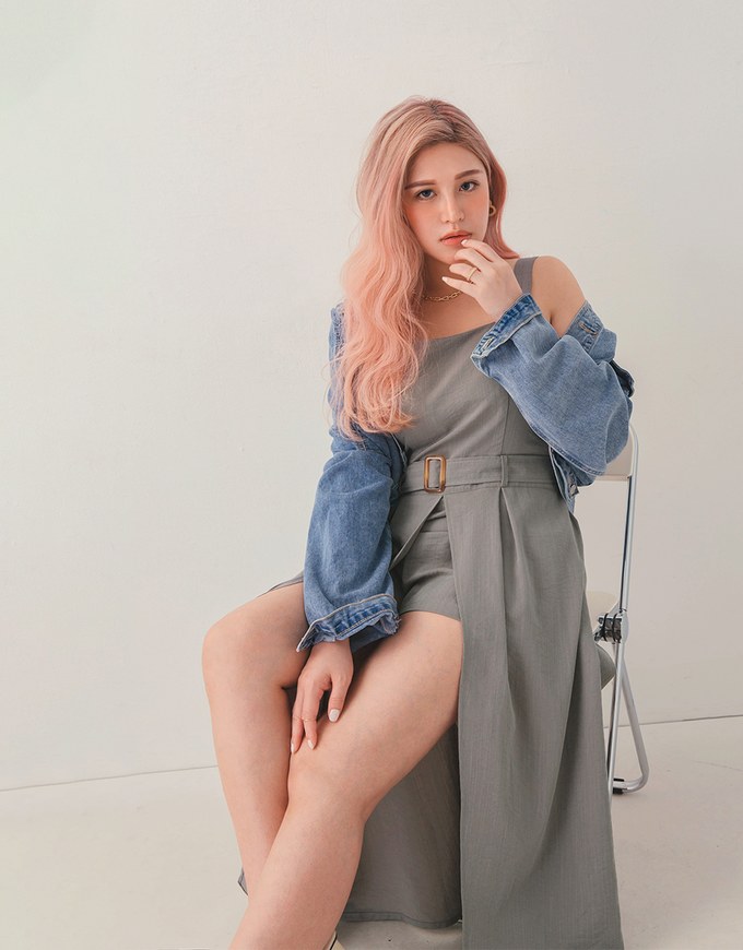 Maxi Skirt Overlay Playsuit (With Belt)