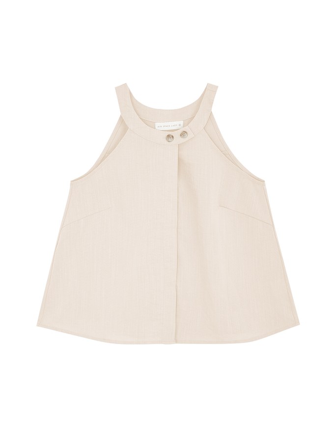 Elevated Detailing Buckle Halter Neck Cami Top