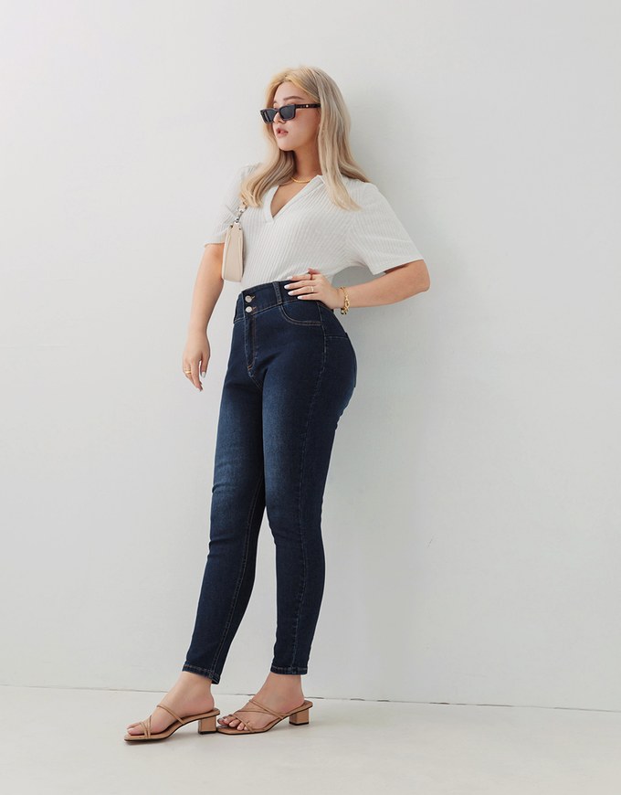 No Filter Shape-Up Slimming Skinny-Fit Denim Pants 2.0 (With Butt Padding)