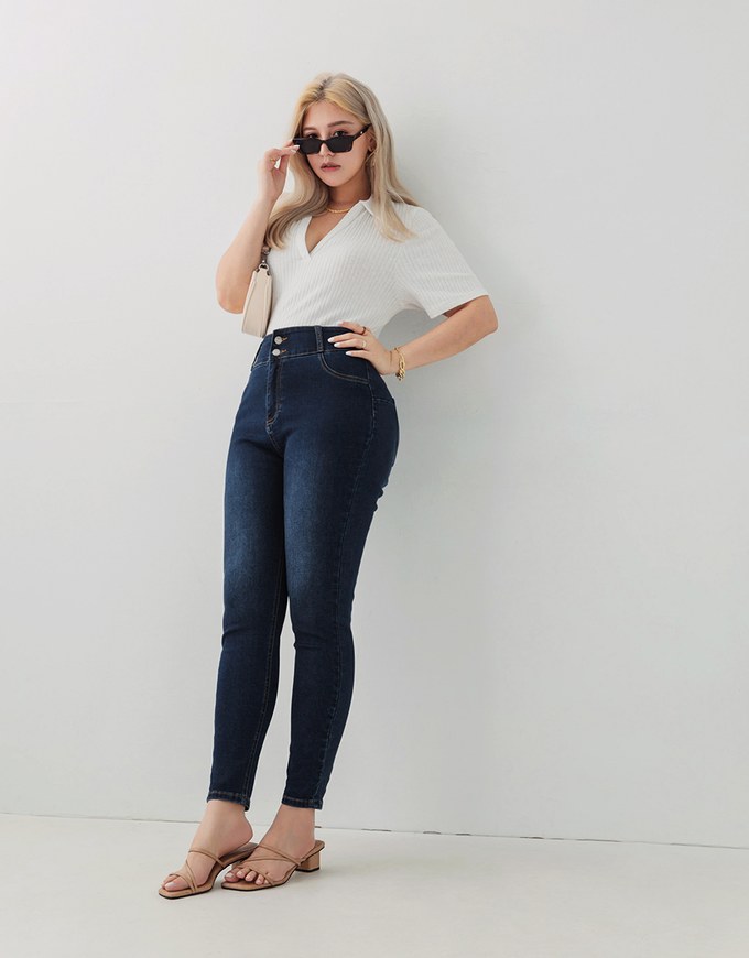 No Filter Shape-Up Slimming Skinny-Fit Denim Pants 2.0 (With Butt Padding)