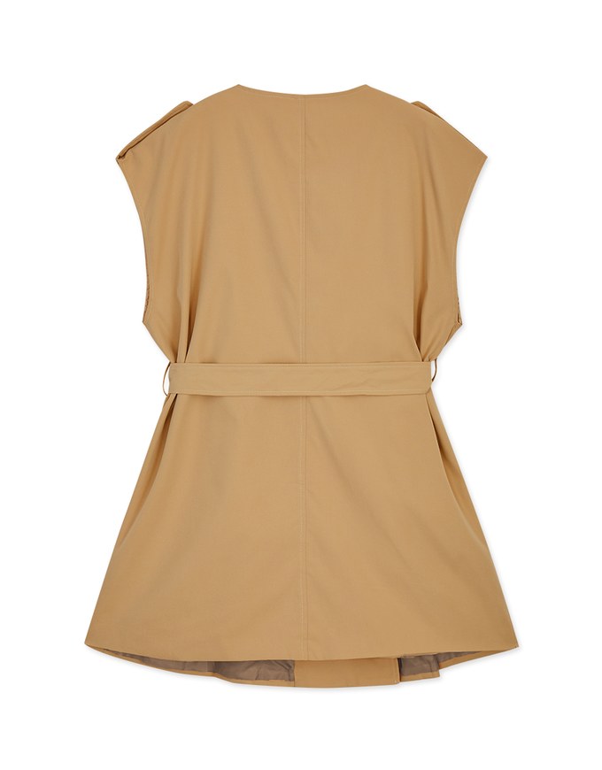 Modern Twist Sleeveless Trench Coat (With belt)