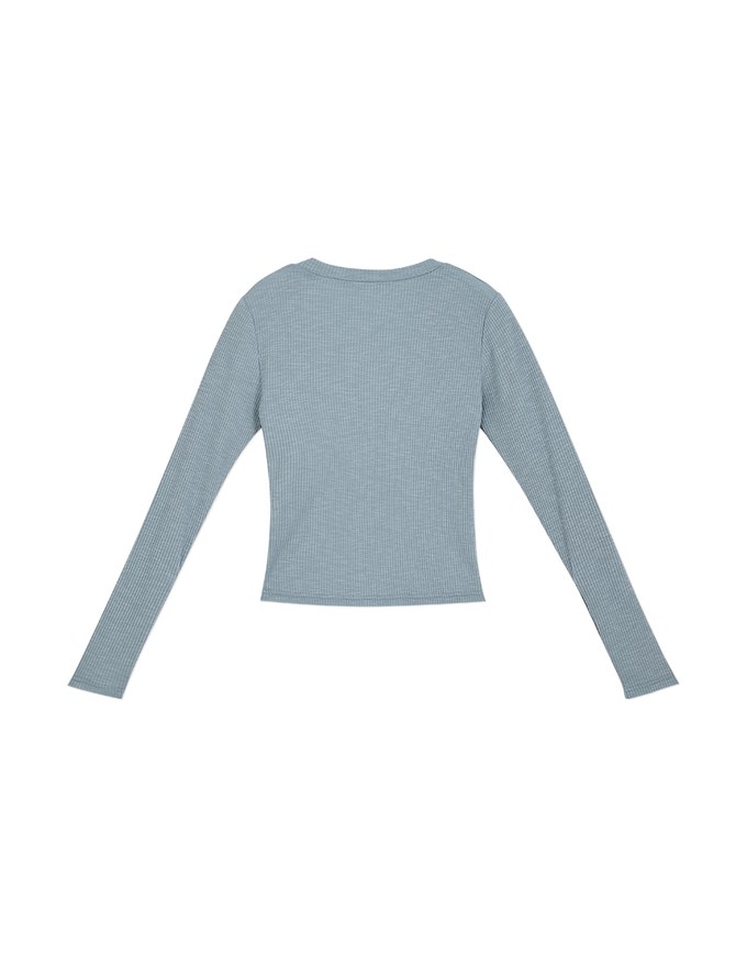 Finest Minimalistic Buttoned Ribbed Top