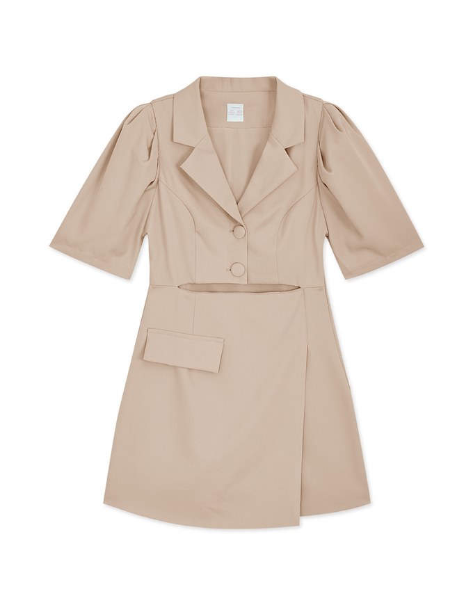 Modern Chic Hollow Puffy Suit Dress