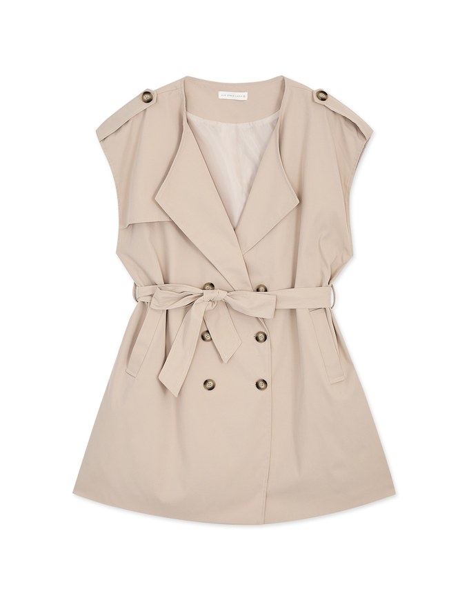 Modern Twist Sleeveless Trench Coat (With belt)