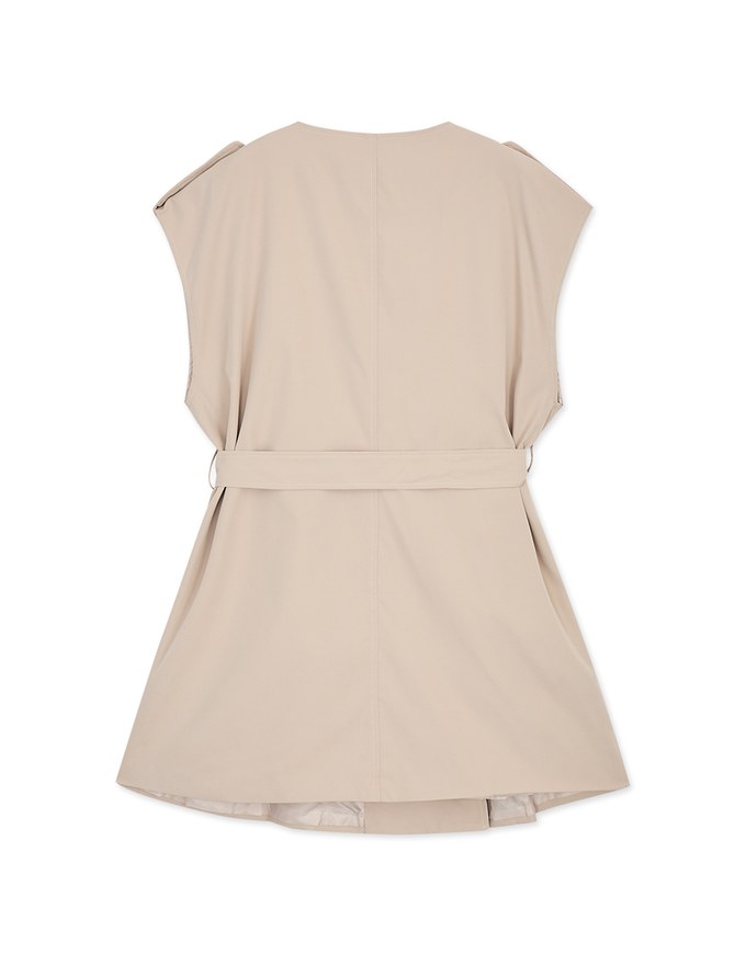 Modern Twist Sleeveless Trench Coat (With belt)