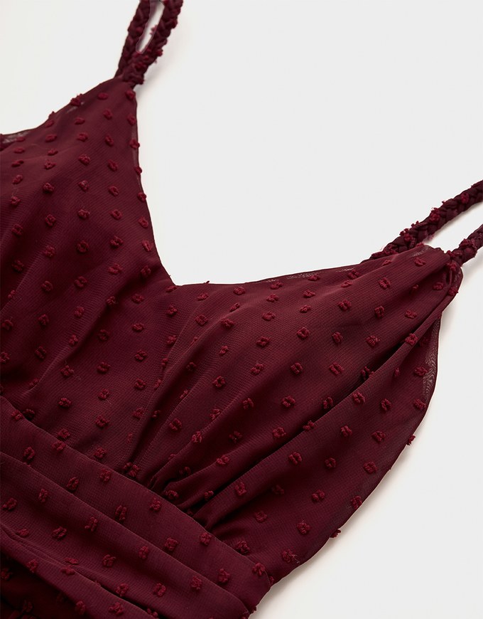 Swiss Dot Chiffon Cami Maxi Dress (With Padding)