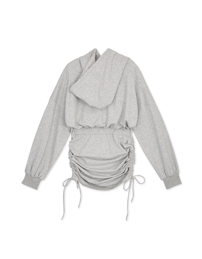Elevated Casual Side-Drawstring Hooded Bodycon Dress