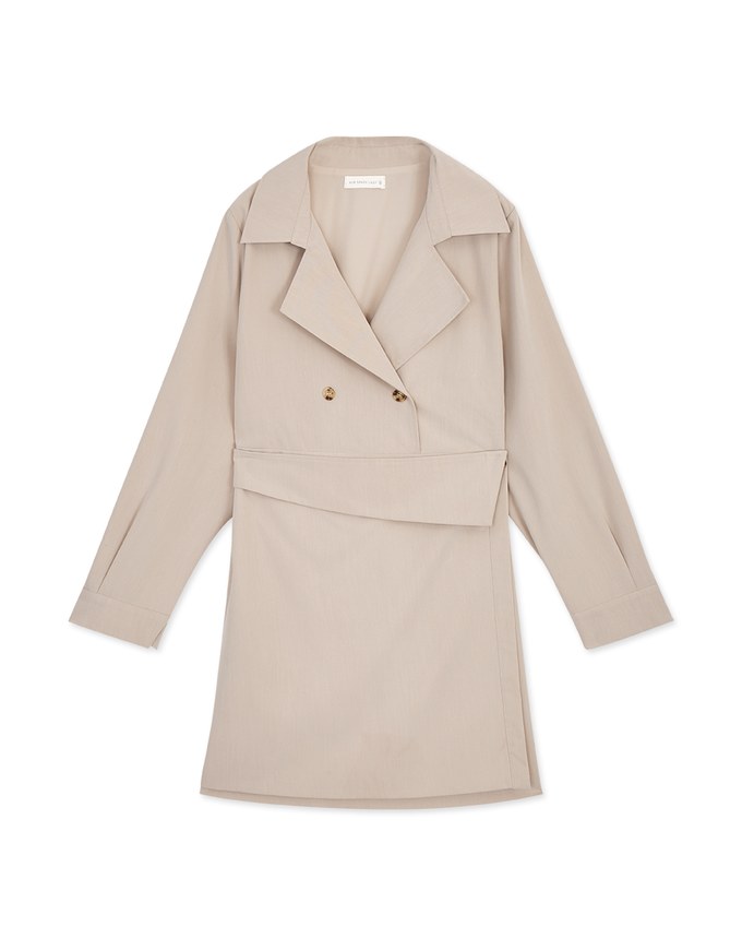 Soigné Asymmetrical Lapel Mini Suit Dress