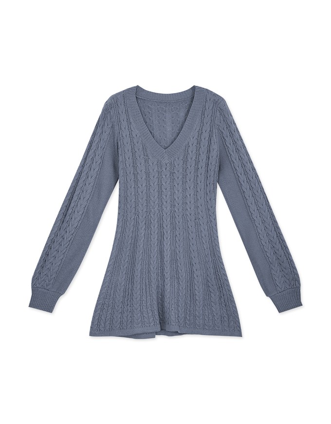 Très Chic Puffy Twist Knit Mini Dress