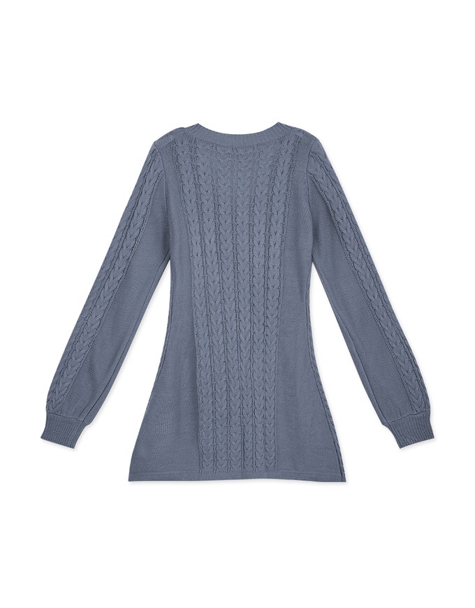 Très Chic Puffy Twist Knit Mini Dress