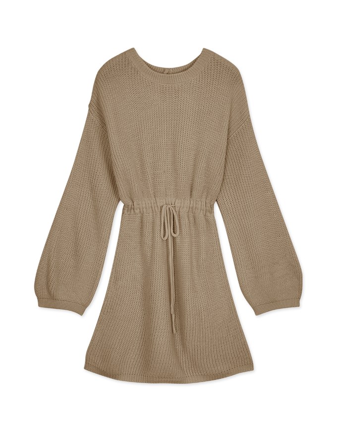 Soft Grunge Puffy West-Drawstring Mini Dress