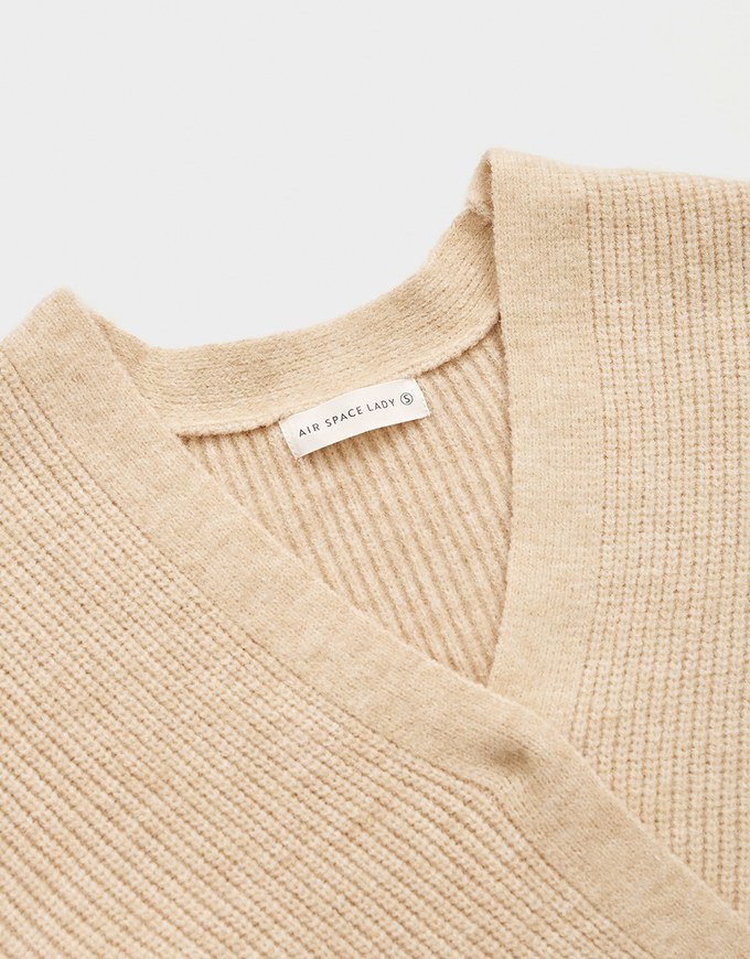Understated Staple Crossover V-Neck Crop Sweater
