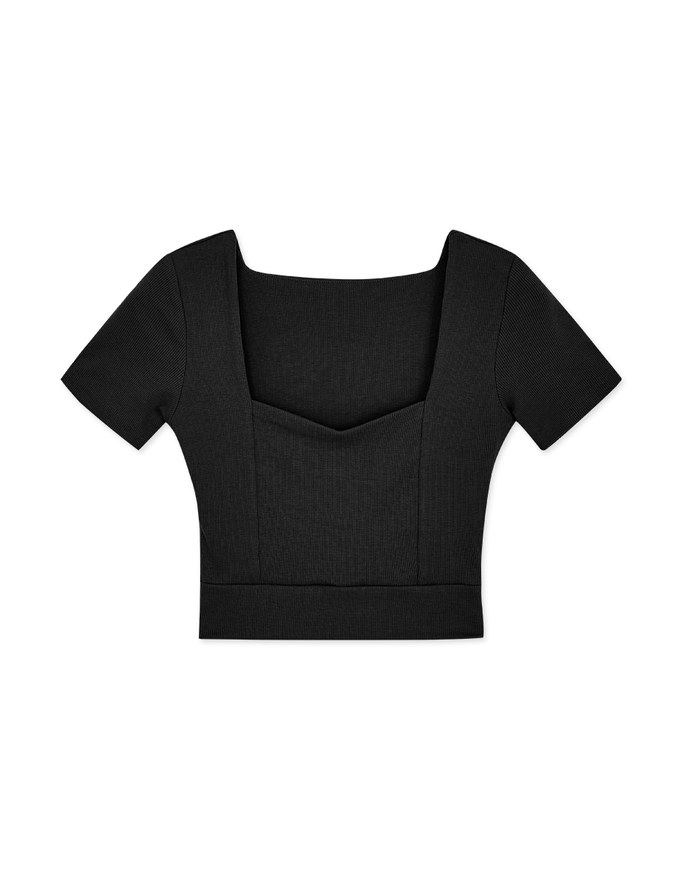 Sweetheart Neckline Minimalist Crop Top