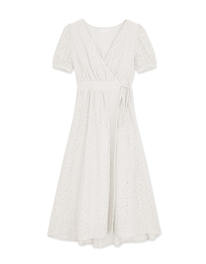 Feminine Aesthetic Overlapping Ties Lace Maxi Dress