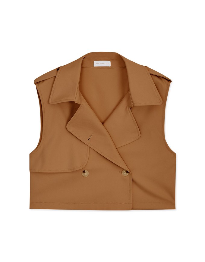 Très Chic Sleeveless Crop Trench Coat