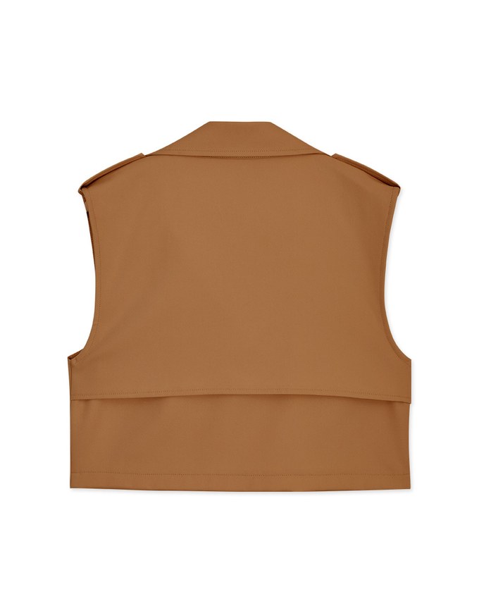 Très Chic Sleeveless Crop Trench Coat