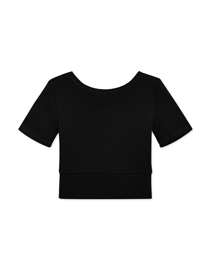Finest Minimalistic Deep-V Puffy Crop Top