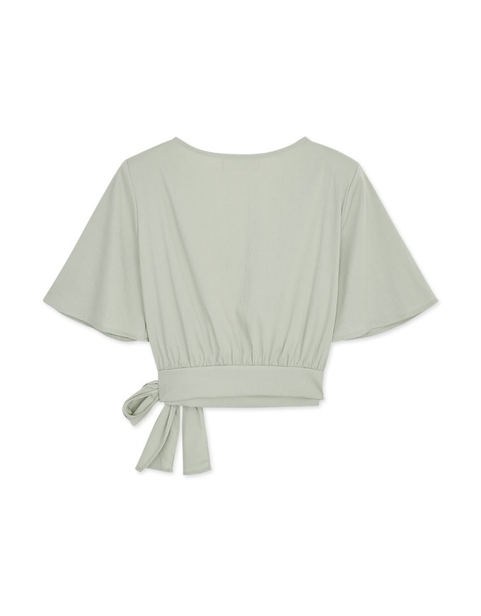 Sophisticated Side-Tie Crop Top (With Shoulder Pads)