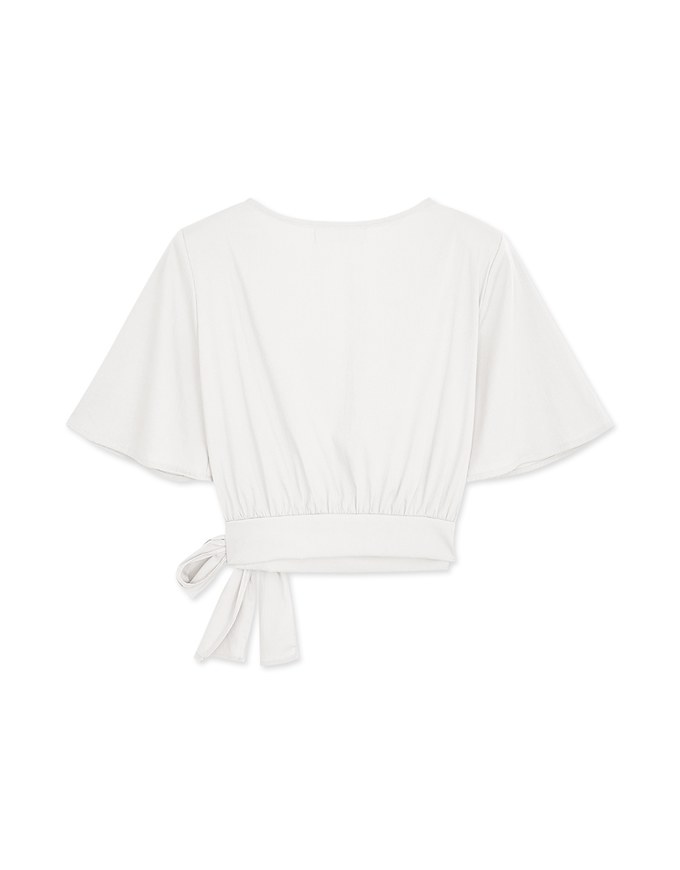 Sophisticated Side-Tie Crop Top (With Shoulder Pads)