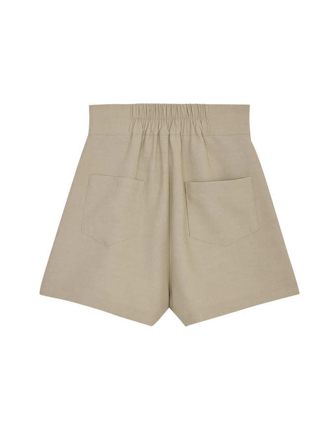Crossover High Waist Cotton Linen Shorts