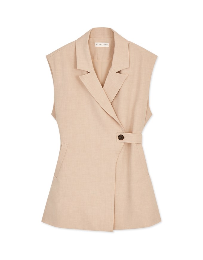 Edgy Smart Sleeveless Suit Vest (With Belt)
