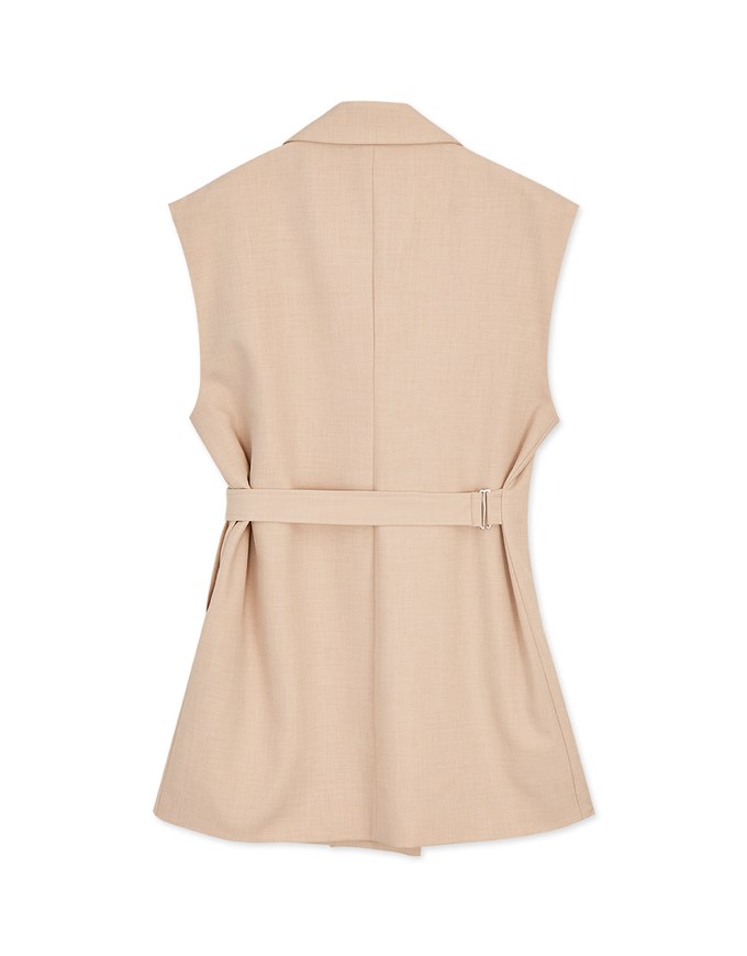 Edgy Smart Sleeveless Suit Vest (With Belt)