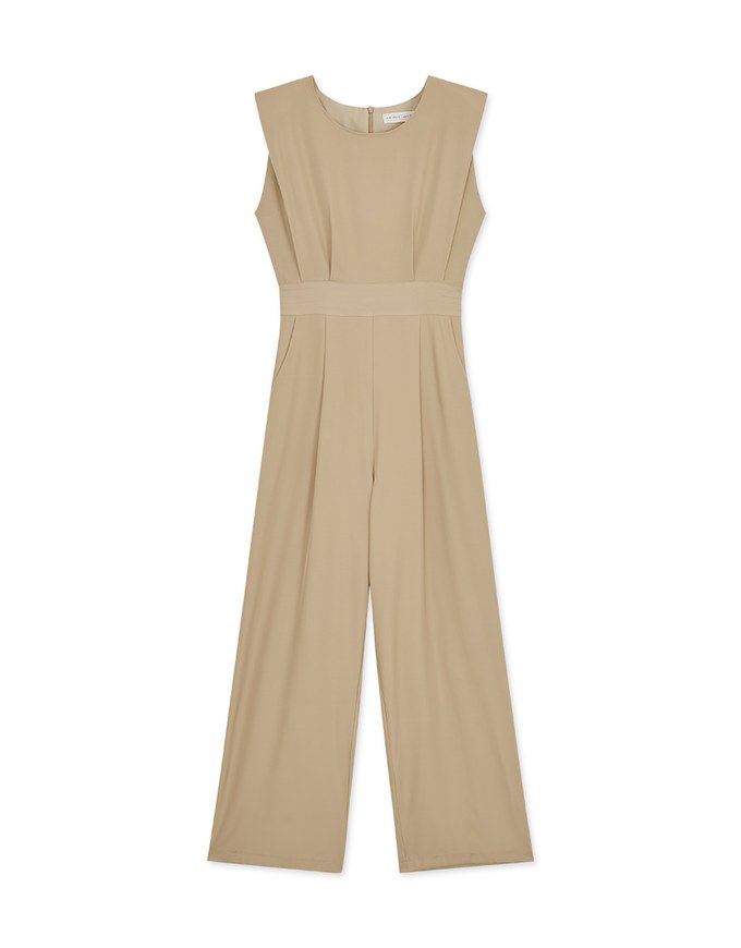 Edgy Smart Sleeveless Jumpsuit (With Shoulder Pads)